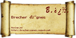 Brecher Ágnes névjegykártya